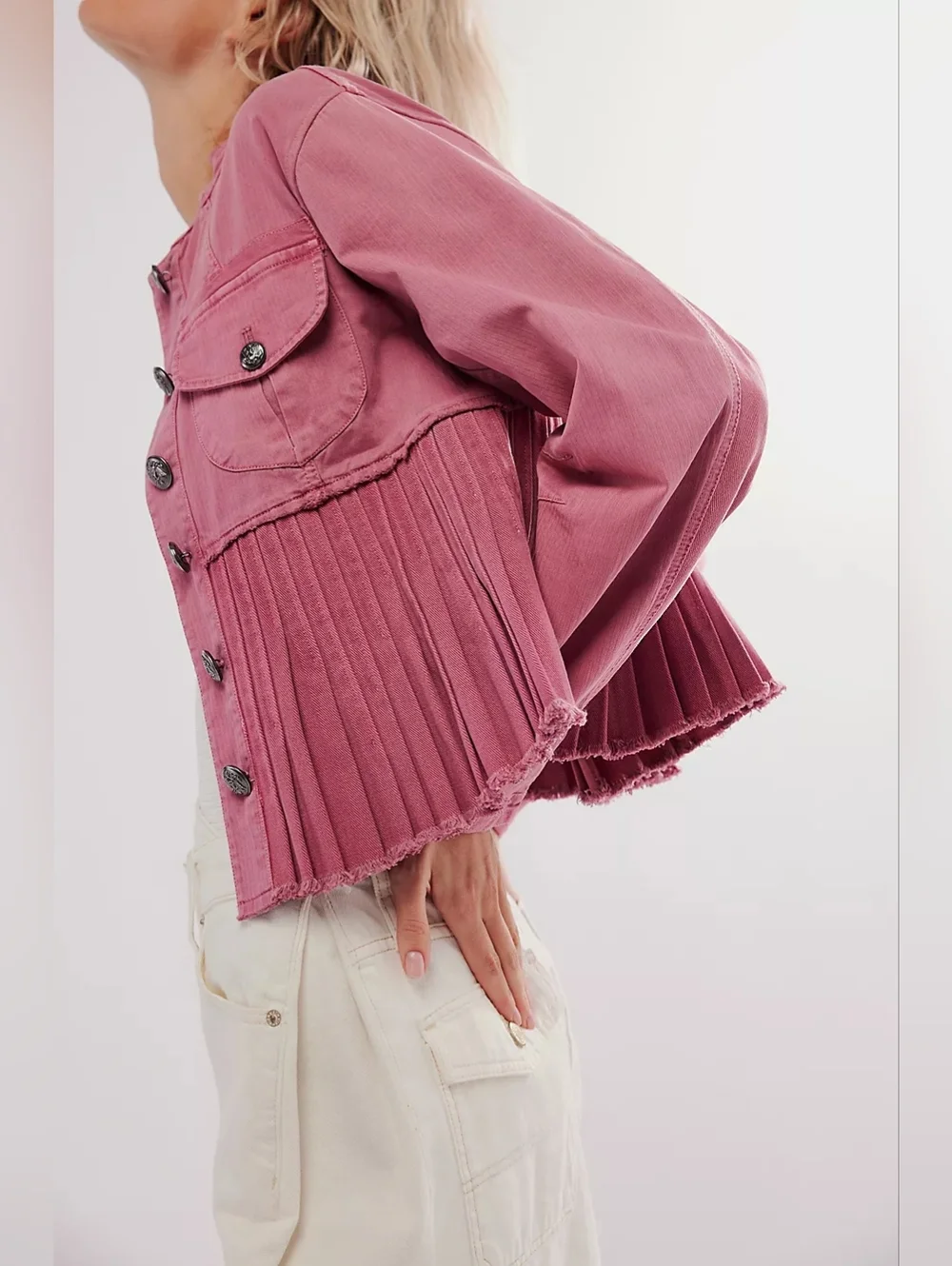 Free People Blue Tourmaline Cassidy Denim Jacket - Picture 8 of 8